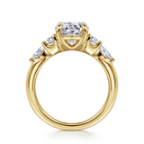 14K Yellow Gold Cian Five Stone Round Natural Diamonds Engagement Ring