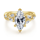 14K Yellow Gold Charlina Twist Marquise Natural Diamonds Engagement Ring