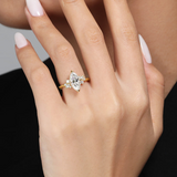 14K Yellow Gold Cicely Organic Marquise Natural Diamonds Engagement Ring
