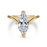 14K Yellow Gold Cosmic Contemporary Marquise Natural Diamonds Engagement Ring