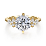 14K Yellow Gold Colton Five Stone Round Natural Diamonds Engagement Ring