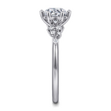 14K White Gold Reena Classic Round Diamond Engagement Ring