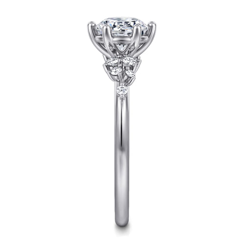 14K White Gold Reena Classic Round Diamond Engagement Ring