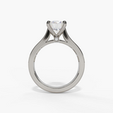 14K White Gold Contemporary Round Natural Diamonds Engagement Ring