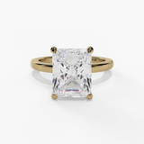 14K Yellow Gold Hidden Halo Radiant Natural Diamonds Engagement Ring
