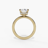 14K Yellow Gold Hidden Halo Radiant Natural Diamonds Engagement Ring