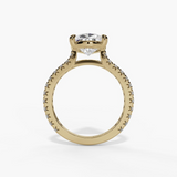 14K Yellow Gold Classic Pear Natural Diamonds Engagement Ring