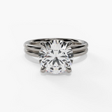14K White Gold Hidden Halo Round Diamond Engagement Ring
