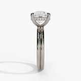 14K White Gold Hidden Halo Round Diamond Engagement Ring