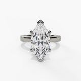 14K White Gold Solitaire Marquise Natural Diamonds Engagement Ring