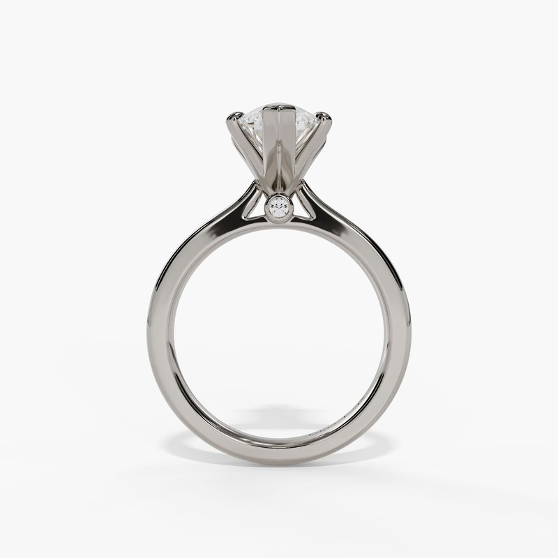 14K White Gold Solitaire Marquise Natural Diamonds Engagement Ring