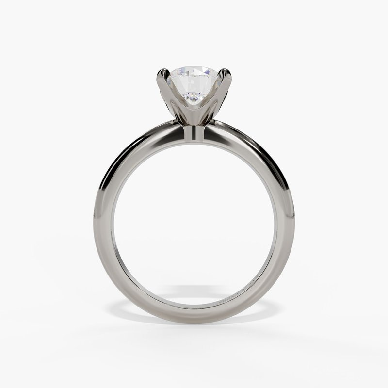 14K White Gold Solitaire Ring