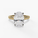 14K Yellow And White Gold Solitaire Ring