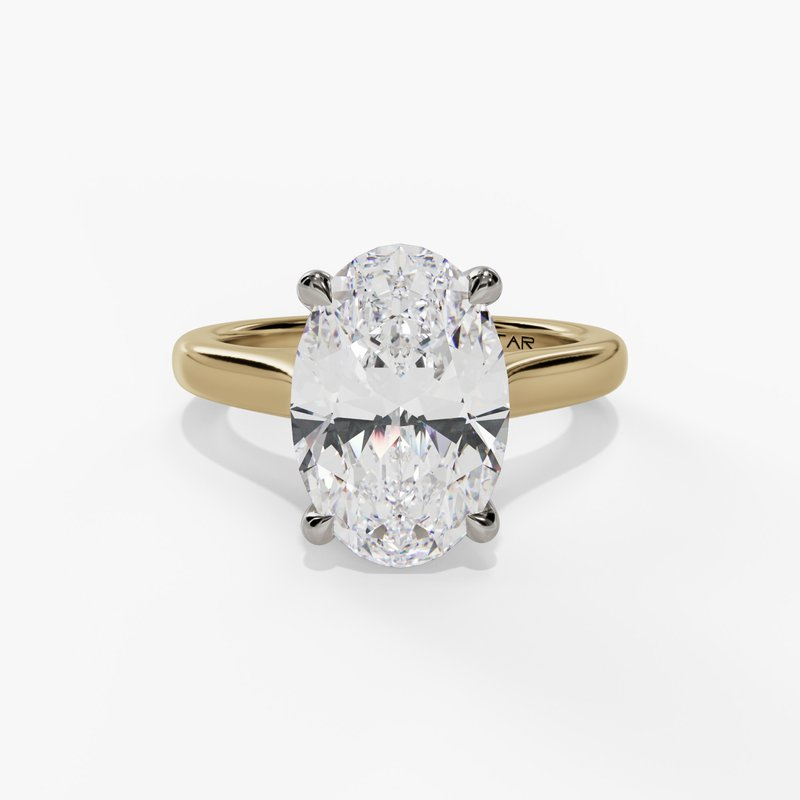 14K Yellow And White Gold Solitaire Ring