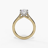 14K Yellow And White Gold Solitaire Ring