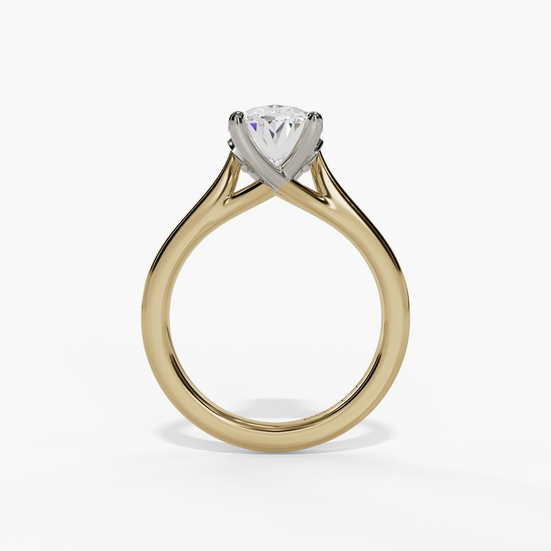 14K Yellow And White Gold Solitaire Ring