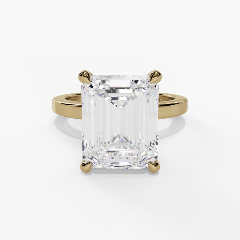 14K Yellow Gold Solitaire Oval Natural Diamonds Engagement Ring