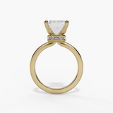 14K Yellow Gold Solitaire Oval Natural Diamonds Engagement Ring