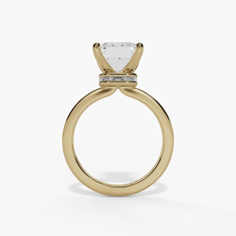 14K Yellow Gold Solitaire Oval Natural Diamonds Engagement Ring