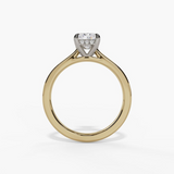 14K Yellow And White Gold Hidden Halo Radiant Diamond Engagement Ring