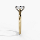 14K Yellow And White Gold Hidden Halo Radiant Diamond Engagement Ring