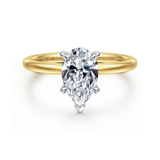 14K Yellow And White Gold Cari Hidden Halo Pear Diamond Engagement Ring