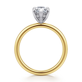 14K Yellow And White Gold Cari Hidden Halo Pear Diamond Engagement Ring