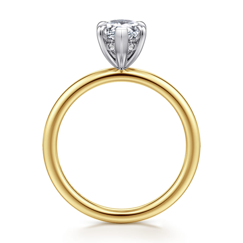 14K Yellow And White Gold Cari Hidden Halo Pear Diamond Engagement Ring