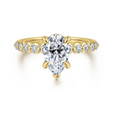 14K Yellow Gold Kim Hidden Halo Pear Diamond Engagement Ring