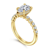14K Yellow Gold Kim Hidden Halo Pear Diamond Engagement Ring