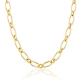14K Yellow Gold Overlay 'Ivy' Oval & Round Chain Necklace