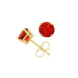 14K Yellow Gold Spessartite Garnet Stud Earrings