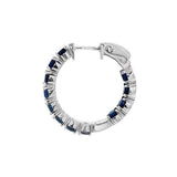 September Birthstone Sterling Silver Lab Grown Sapphire Inside Out Earrings