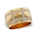 14K Yellow Gold Wide Natural Diamond Band