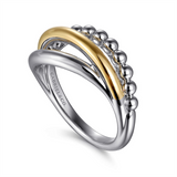 Sterling Silver and 14K Yellow Gold Bujukan Twisted Ring
