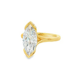 14K Yellow Gold 2.83Ct Marquise Lab Grown Diamonds Half Bezel Split Shank Engagement Ring