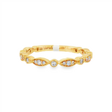 14K Yellow Gold Lab Grown Diamonds Vintage Band