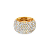 14K Yellow Gold Wide Pavé Diamond Band