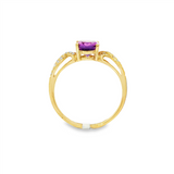 14K Yellow Gold Oval Amethyst Classic Ring