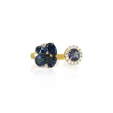 18K Yellow Gold Pear Color Change Garnet Contemporary Ring