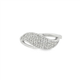 14K White Gold Free Form Natural Diamonds Ring