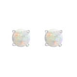 14K Yellow Gold Opals Stud Earrings