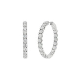 14K Yellow Gold 30Mm Round Inside Out Lab Grown Diamonds Hoop Earrings