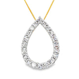 14K Yellow Gold Diamond Pear Pendant Necklace