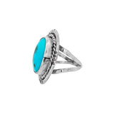 JT ESTATE Sterling Silver Turquoise Antique Ring