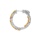 November Birthstones Sterling Silver Citrine Inside Out Earrings