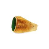 JT ESTATE 14K Yellow Gold Cabochon Jade Contemporary Ring