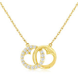 14K Yellow Gold Natural Diamonds Heart Necklace