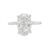Platinum 3.04Ct Oval Lab Grown Diamonds Hidden Halo Engagement Ring