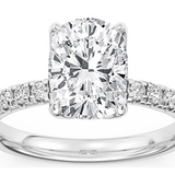 14K White Gold 3.00Ct Cushion Lab Grown Diamonds Classic Engagement Ring